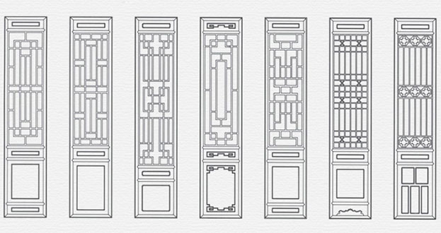 桑珠孜常用中式仿古花窗图案隔断设计图